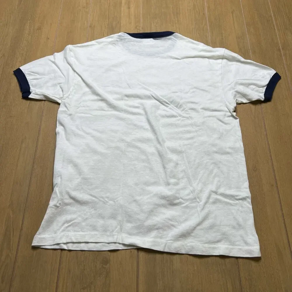 Vintage LAPD Ringer T Shirt‎ 70s 80s Police Hanes Tee Navy Trim Made USA XL